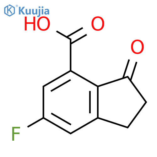 6-fluoro-3-oxo-2,3-dihydro-1H-indene-4-carboxylic acid structure