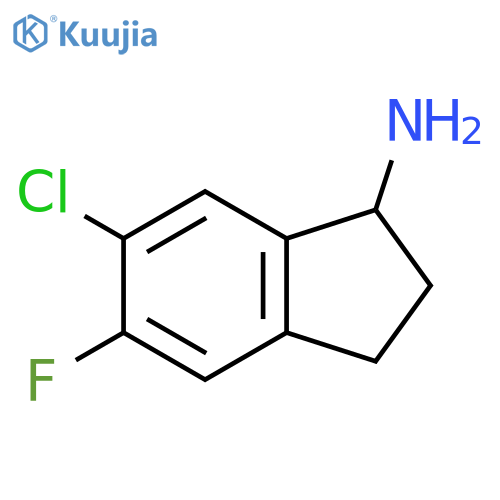 6-Chloro-5-fluoro-2,3-dihydro-1H-inden-1-amine structure