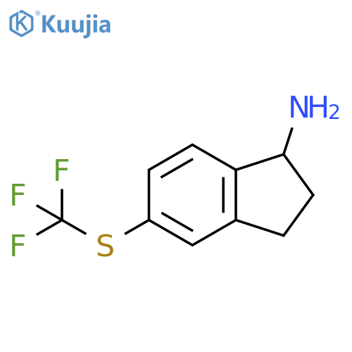 1H-Inden-1-amine, 2,3-dihydro-5-[(trifluoromethyl)thio]- structure