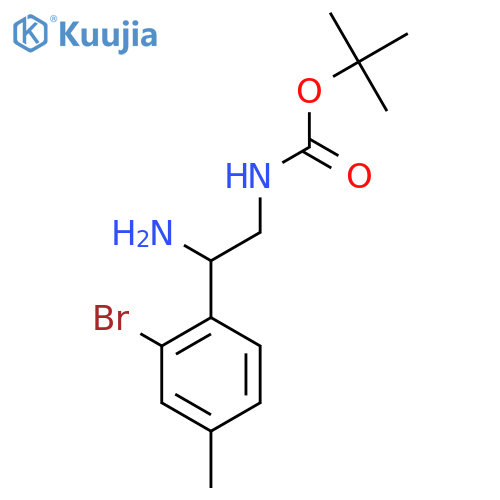 tert-butyl N-2-amino-2-(2-bromo-4-methylphenyl)ethylcarbamate structure
