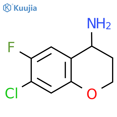 7-CHLORO-6-FLUORO-3,4-DIHYDRO-2H-1-BENZOPYRAN-4-AMINE structure