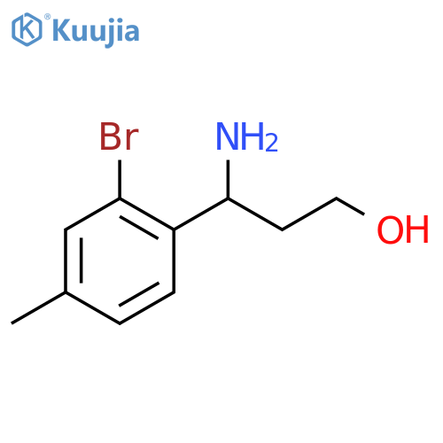 3-amino-3-(2-bromo-4-methylphenyl)propan-1-ol structure