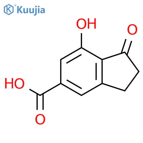 7-hydroxy-1-oxo-2,3-dihydro-1H-indene-5-carboxylic acid structure