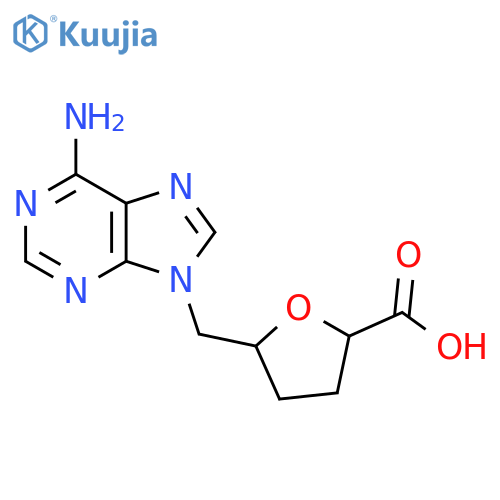 5-(6-amino-9H-purin-9-yl)methyloxolane-2-carboxylic acid structure