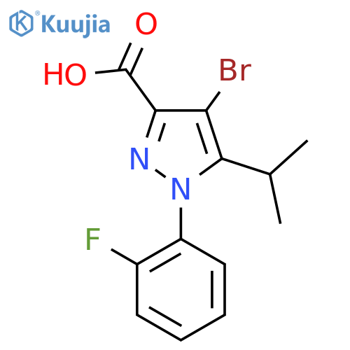 4-bromo-1-(2-fluorophenyl)-5-(propan-2-yl)-1H-pyrazole-3-carboxylic acid structure