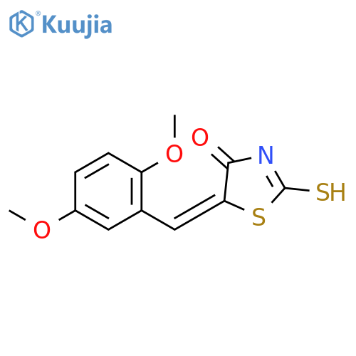 (5E)-5-(2,5-Dimethoxybenzylidene)-2-mercapto-1,3-thiazol-4(5H)-one structure
