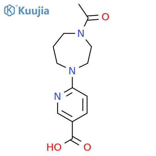 6-(4-acetyl-1,4-diazepan-1-yl)pyridine-3-carboxylic acid structure