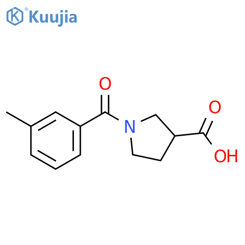 1-(3-methylbenzoyl)pyrrolidine-3-carboxylic acid structure