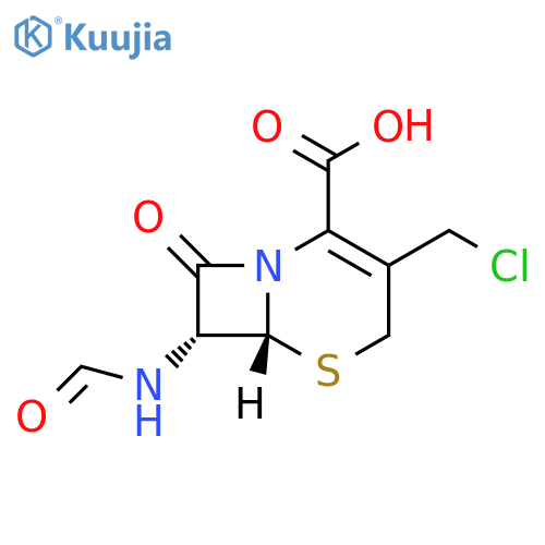 5-Thia-1-azabicyclo[4.2.0]oct-2-ene-2-carboxylic acid, 3-(chloromethyl)-7-(formylamino)-8-oxo-, (6R,7R)- structure