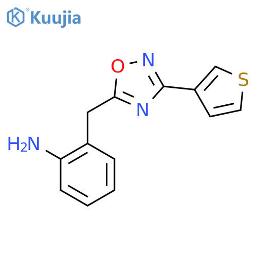 2-{3-(thiophen-3-yl)-1,2,4-oxadiazol-5-ylmethyl}aniline structure