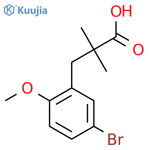 3-(5-bromo-2-methoxyphenyl)-2,2-dimethylpropanoic acid structure