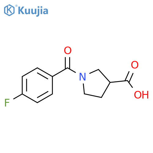 1-(4-fluorobenzoyl)pyrrolidine-3-carboxylic acid structure