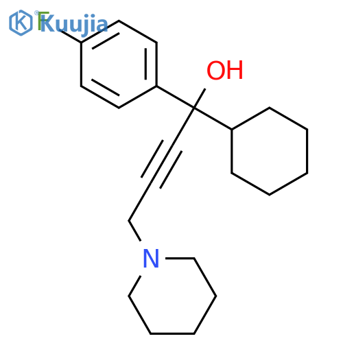 Benzenemethanol, a-cyclohexyl-4-fluoro-a-[3-(1-piperidinyl)-1-propyn-1-yl]- structure