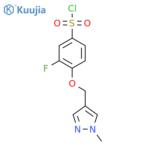 3-fluoro-4-(1-methyl-1H-pyrazol-4-yl)methoxybenzene-1-sulfonyl chloride structure