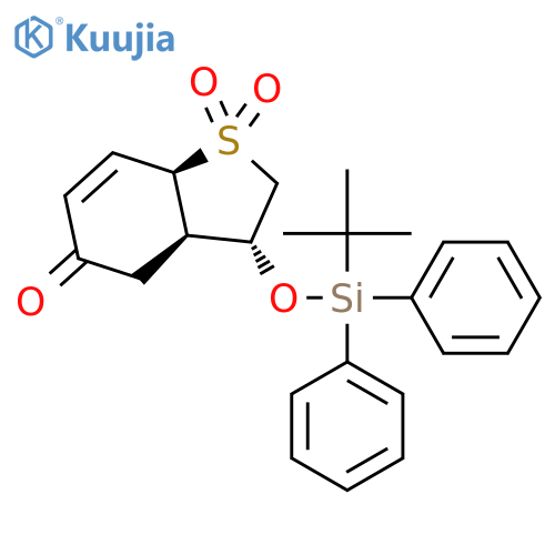 Benzo[b]thiophen-5(4H)-one,3-[[(1,1-dimethylethyl)diphenylsilyl]oxy]-2,3,3a,7a-tetrahydro-, 1,1-dioxide,(3R,3aS,7aS)-rel- structure