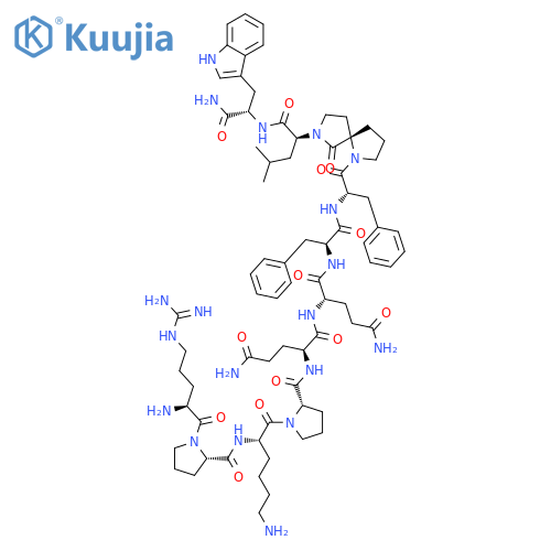 L-Tryptophanamide,L-arginyl-L-prolyl-L-lysyl-L-prolyl-L-glutaminyl-L-glutaminyl-L-phenylalanyl-L-phenylalanyl-(aS,5S)-a-(2-methylpropyl)-6-oxo-1,7-diazaspiro[4.4]nonane-7-acetyl- structure