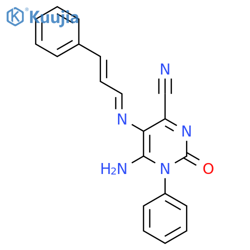 5-(1-Aza-4-phenylbuta-1,3-dienyl)-4-imino-2-oxo-3-phenyl-1H-1,3-diazine-6-carbonitrile structure