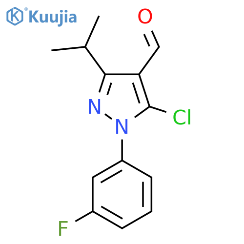 5-Chloro-1-(3-fluorophenyl)-3-(propan-2-yl)-1H-pyrazole-4-carbaldehyde structure