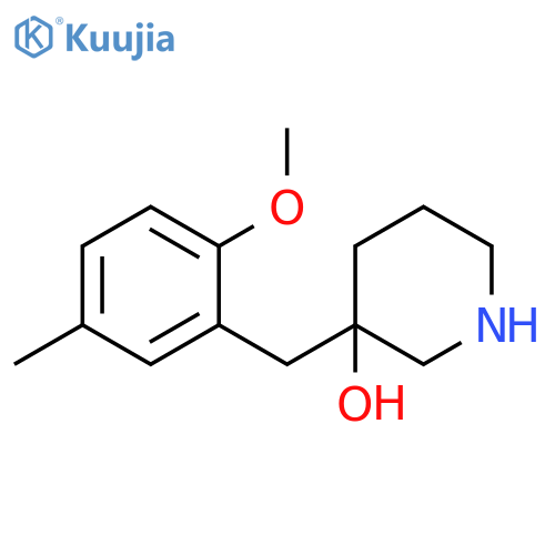3-(2-methoxy-5-methylphenyl)methylpiperidin-3-ol structure