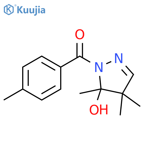 1H-Pyrazol-5-ol, 4,5-dihydro-4,4,5-trimethyl-1-(4-methylbenzoyl)- structure