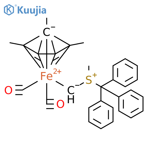 Iron(1+), dicarbonyl[methyl(triphenylmethyl)sulfonium η-methylide][(1,2,3,4,5-η)-1,2,3,4,5-pentylmethyl-2,4-cyclopentadien-1-yl]- (9CI) structure