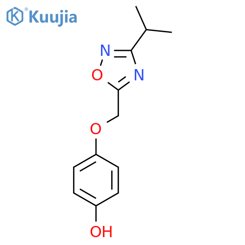 4-{3-(propan-2-yl)-1,2,4-oxadiazol-5-ylmethoxy}phenol structure