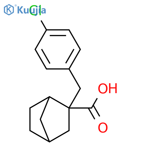 2-[(4-chlorophenyl)methyl]bicyclo[2.2.1]heptane-2-carboxylic acid structure