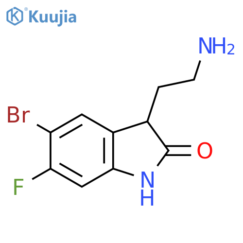 2H-Indol-2-one, 3-(2-aminoethyl)-5-bromo-6-fluoro-1,3-dihydro- structure