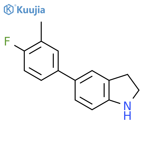5-(4-Fluoro-3-methylphenyl)indoline structure