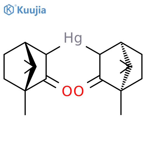 Mercury, bis[(1S,4R)-4,7,7-trimethyl-3-oxobicyclo[2.2.1]hept-2-yl]- structure