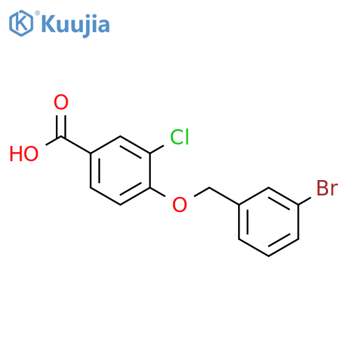 4-(3-bromophenyl)methoxy-3-chlorobenzoic acid structure