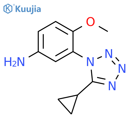 3-(5-cyclopropyl-1H-1,2,3,4-tetrazol-1-yl)-4-methoxyaniline structure