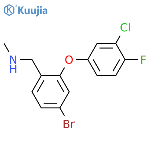 {[4-bromo-2-(3-chloro-4-fluorophenoxy)phenyl]methyl}(methyl)amine structure