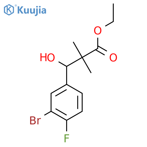 Ethyl 3-(3-bromo-4-fluorophenyl)-3-hydroxy-2,2-dimethylpropanoate structure