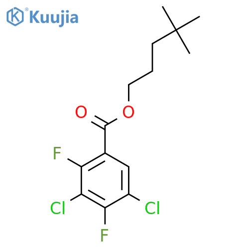 Benzoic acid, 3,5-dichloro-2,4-difluoro-, neoheptyl ester structure