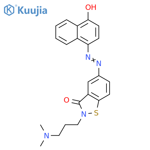 1,2-Benzisothiazol-3(2H)-one, 2-[3-(dimethylamino)propyl]-5-[2-(4-hydroxy-1-naphthalenyl)diazenyl]- structure