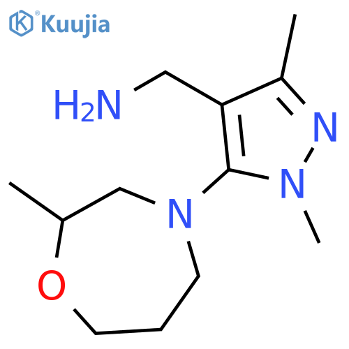 1,3-dimethyl-5-(2-methyl-1,4-oxazepan-4-yl)-1H-pyrazol-4-ylmethanamine structure