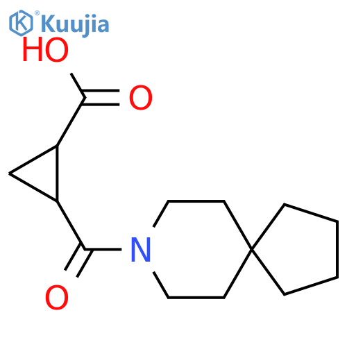 2-{8-Azaspiro[4.5]decane-8-carbonyl}cyclopropane-1-carboxylic acid structure