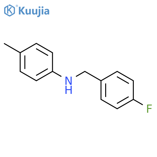 Benzenemethanamine, 4-fluoro-N-(4-methylphenyl)- structure