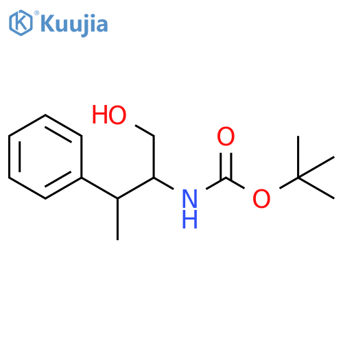 Carbamic acid, N-[1-(hydroxymethyl)-2-phenylpropyl]-, 1,1-dimethylethyl ester structure