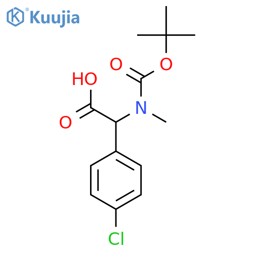 2-{(tert-butoxy)carbonyl(methyl)amino}-2-(4-chlorophenyl)acetic acid structure