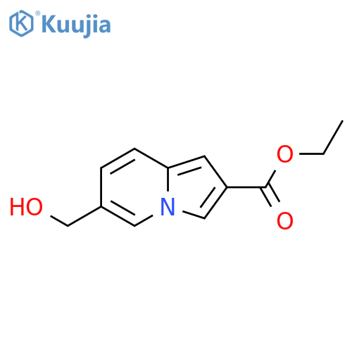 2-Indolizinecarboxylic acid, 6-(hydroxymethyl)-, ethyl ester structure