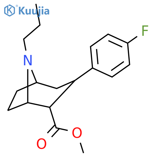 8-Azabicyclo[3.2.1]octane-2-carboxylicacid, 3-(4-fluorophenyl)-8-propyl-, methyl ester, [1R-(exo,exo)]- (9CI) structure