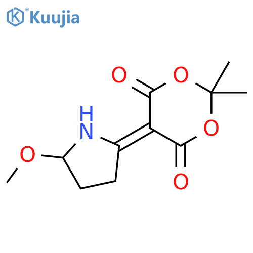 1,3-Dioxane-4,6-dione, 5-(5-methoxy-2-pyrrolidinylidene)-2,2-dimethyl- structure