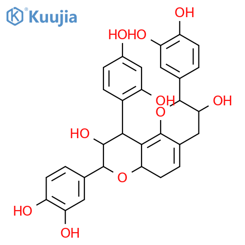 (2R,3S,8S,9S,10S)-10-(2,4-Dihydroxyphenyl)-2,8-bis(3,4-dihydroxyphenyl)-3,4,9,10-tetrahydro-2H,6H-benzo[1,2-b:3,4-b‘]dipyran-3,9-diol structure