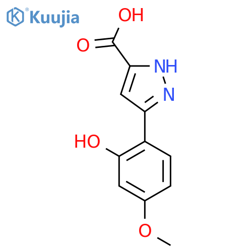 5-(2-hydroxy-4-methoxyphenyl)-1H-pyrazole-3-carboxylic acid structure