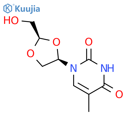 1-[(2S,4S)-2-(hydroxymethyl)-1,3-dioxolan-4-yl]-5-methyl-pyrimidine-2,4-dione structure