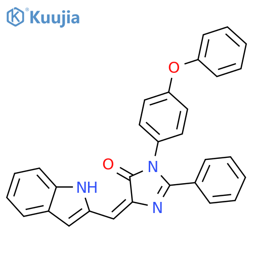 4H-Imidazol-4-one,3,5-dihydro-5-(1H-indol-2-ylmethylene)-3-(4-phenoxyphenyl)-2-phenyl- structure