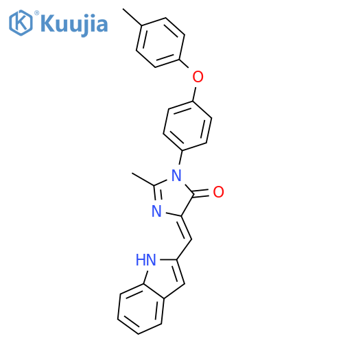 4H-Imidazol-4-one,3,5-dihydro-5-(1H-indol-2-ylmethylene)-2-methyl-3-[4-(4-methylphenoxy)phenyl]- structure