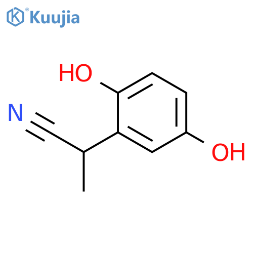 2-(2,5-dihydroxyphenyl)propanenitrile structure